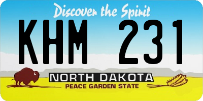 ND license plate KHM231