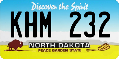 ND license plate KHM232