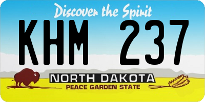 ND license plate KHM237