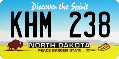 ND license plate KHM238