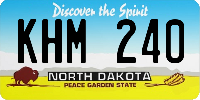 ND license plate KHM240