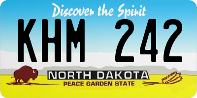 ND license plate KHM242