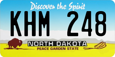 ND license plate KHM248