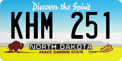 ND license plate KHM251