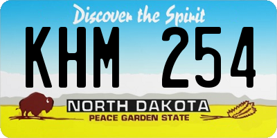 ND license plate KHM254