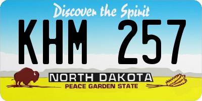 ND license plate KHM257