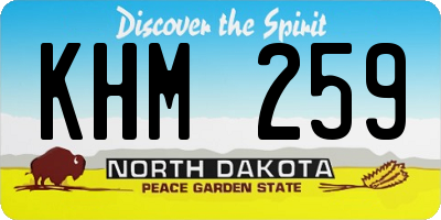 ND license plate KHM259