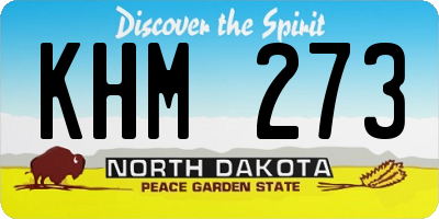 ND license plate KHM273