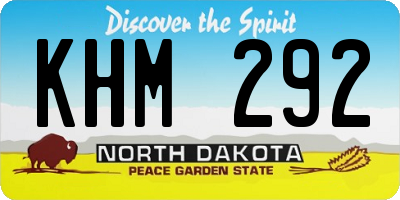 ND license plate KHM292