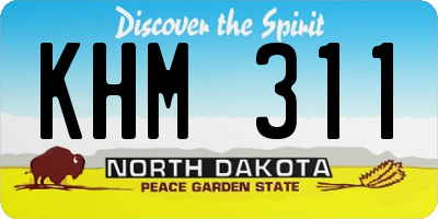 ND license plate KHM311