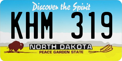 ND license plate KHM319