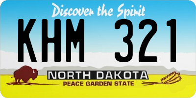 ND license plate KHM321