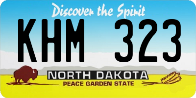 ND license plate KHM323