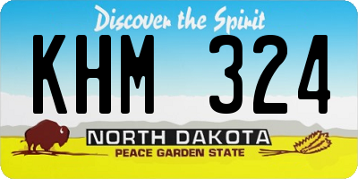 ND license plate KHM324