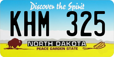 ND license plate KHM325