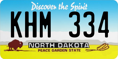 ND license plate KHM334