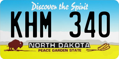 ND license plate KHM340
