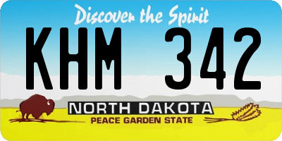 ND license plate KHM342