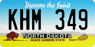 ND license plate KHM349