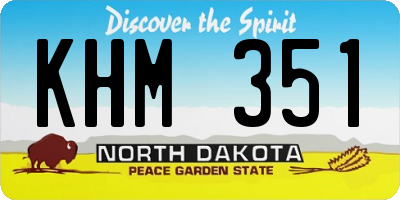 ND license plate KHM351