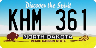 ND license plate KHM361