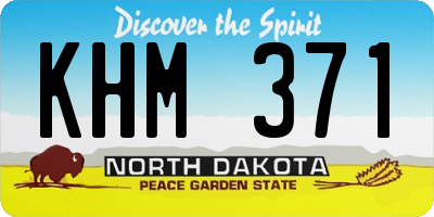 ND license plate KHM371