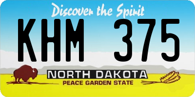 ND license plate KHM375