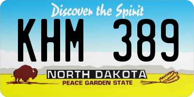 ND license plate KHM389