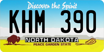 ND license plate KHM390