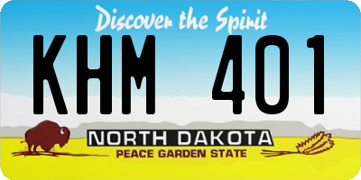 ND license plate KHM401