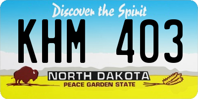 ND license plate KHM403