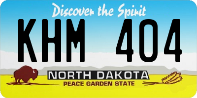 ND license plate KHM404