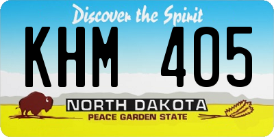 ND license plate KHM405