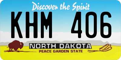 ND license plate KHM406