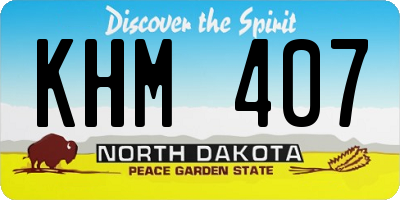 ND license plate KHM407
