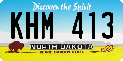 ND license plate KHM413