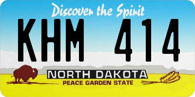 ND license plate KHM414