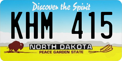 ND license plate KHM415