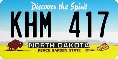 ND license plate KHM417