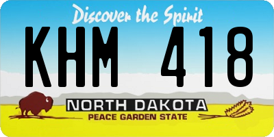 ND license plate KHM418