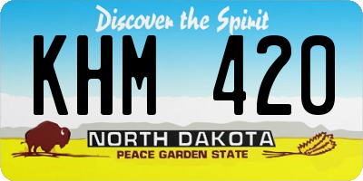 ND license plate KHM420
