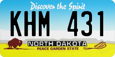 ND license plate KHM431