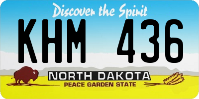 ND license plate KHM436