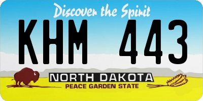 ND license plate KHM443