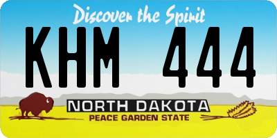 ND license plate KHM444