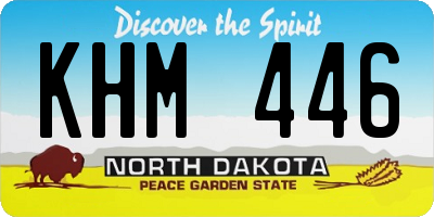 ND license plate KHM446