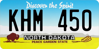 ND license plate KHM450