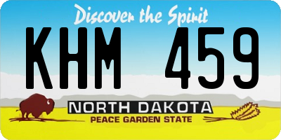 ND license plate KHM459