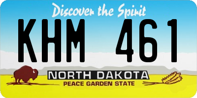 ND license plate KHM461