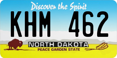 ND license plate KHM462
